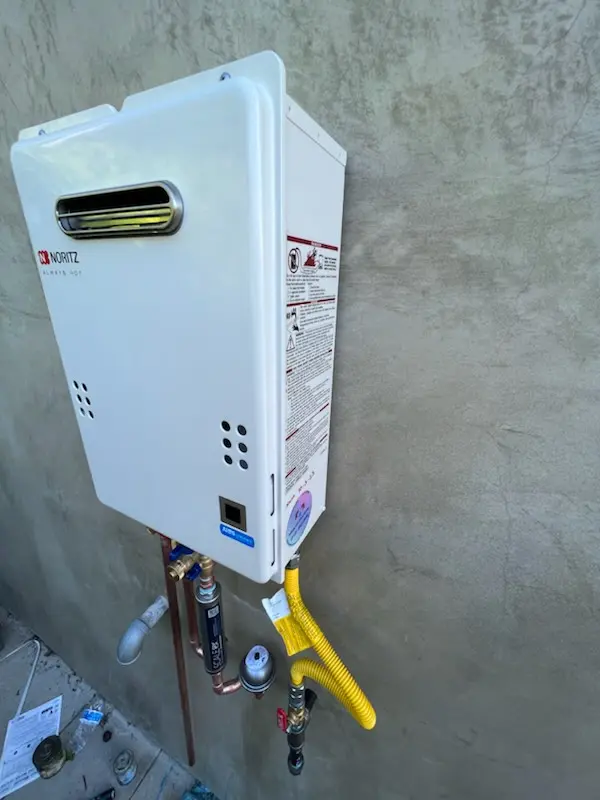 Tankless water heater installation for Dawesfield homes